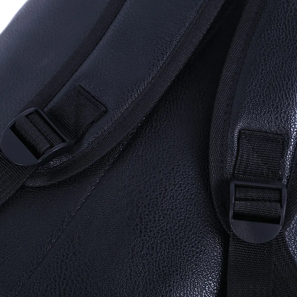 Hot Sell Women Casual Pure Color Backpack Bag PU Leather Bags Black Zipper Type Sequins Decoration Shoulder | Багаж и сумки