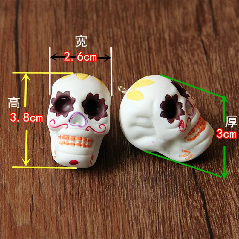 2 шт 3D смолы ужас череп кулон хардкор ожерелье ювелирные изделия делая брелок