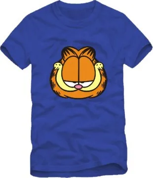 Men Women lovers Garfield cartoon cute cotton short-sleeved T-shirt wholesale Funny | Мужская одежда