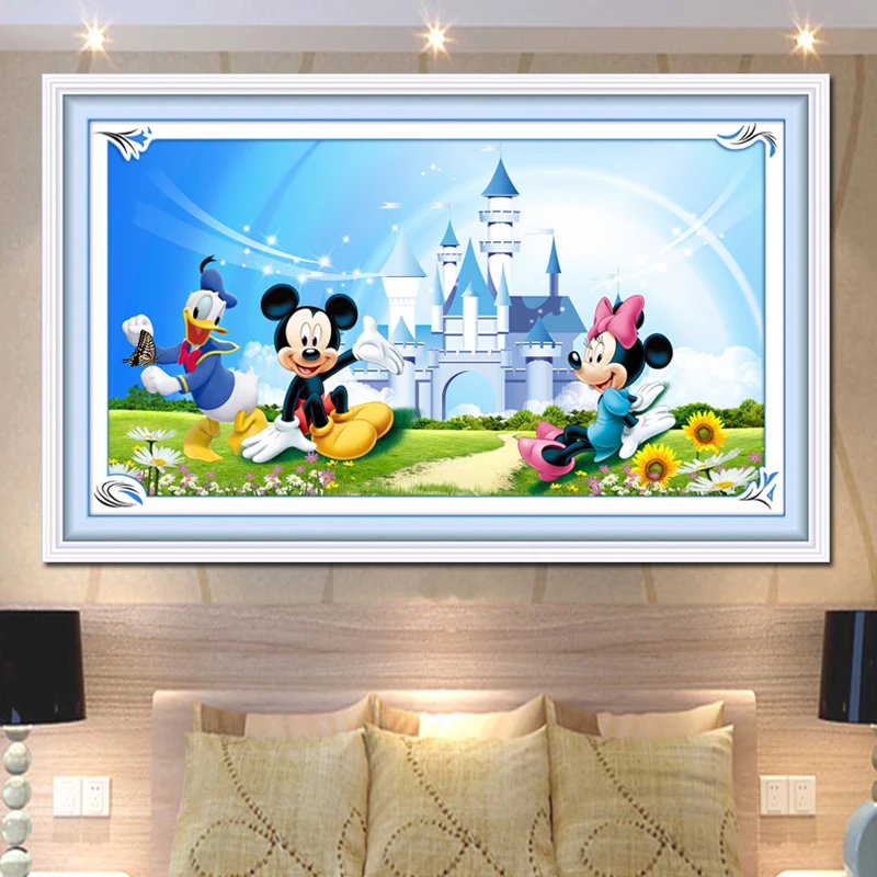 Алмазная вышивка мультяшная кристальная мозаика замок крестиком мультяшный