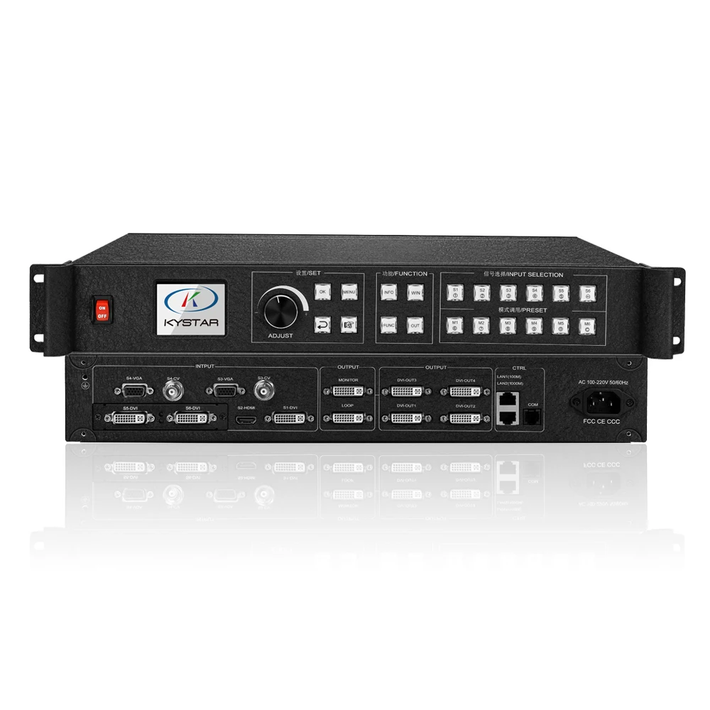Kystar U4 четыре Windows процессор для светодиодных экранов вход DVIx2 VGAx2 HDMI CVBSx2 SDI выход