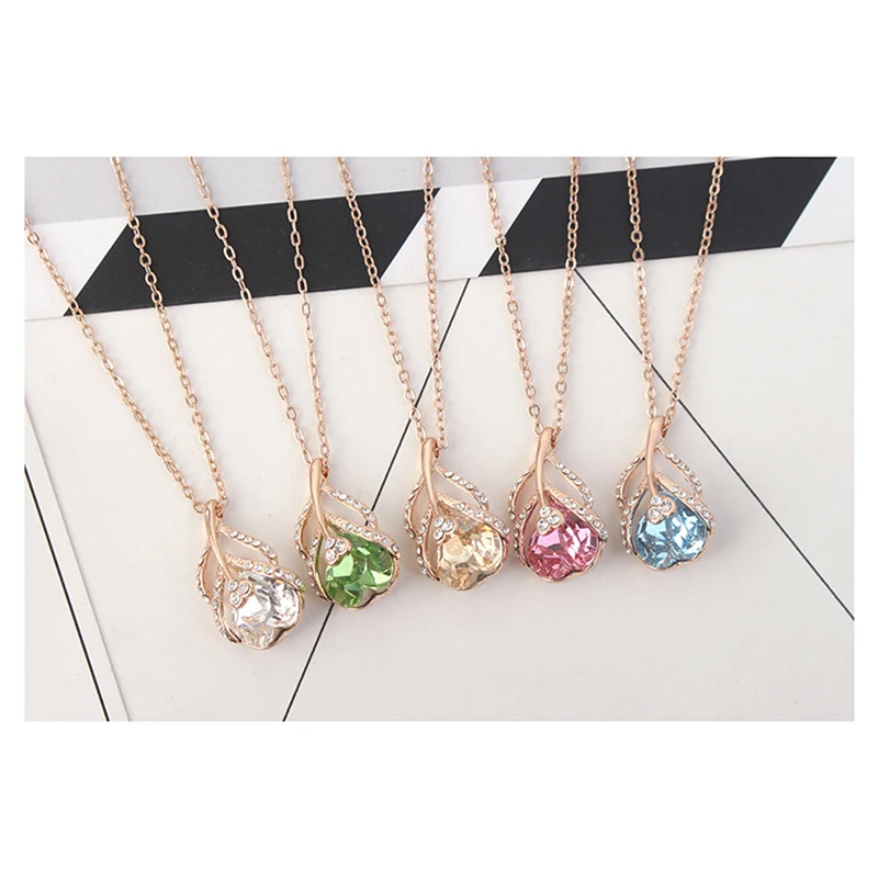 BAFFIN новый дизайн кулон в виде листьев сердца ожерелье кристаллы от SWAROVSKI розовое