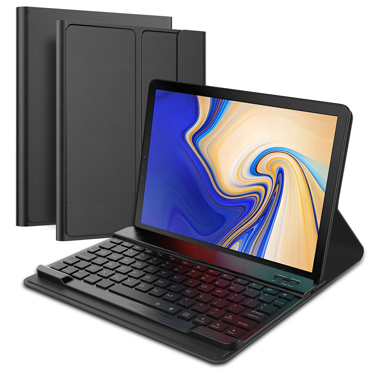 Black Чехол-книжка с подставкой из искусственной кожи чехол для Samsung Galaxy Tab S4 10,5 SM T830 T835 чехол с Беспроводной США bluetooth-клавиатура для планшета чехол - Цвет: Black