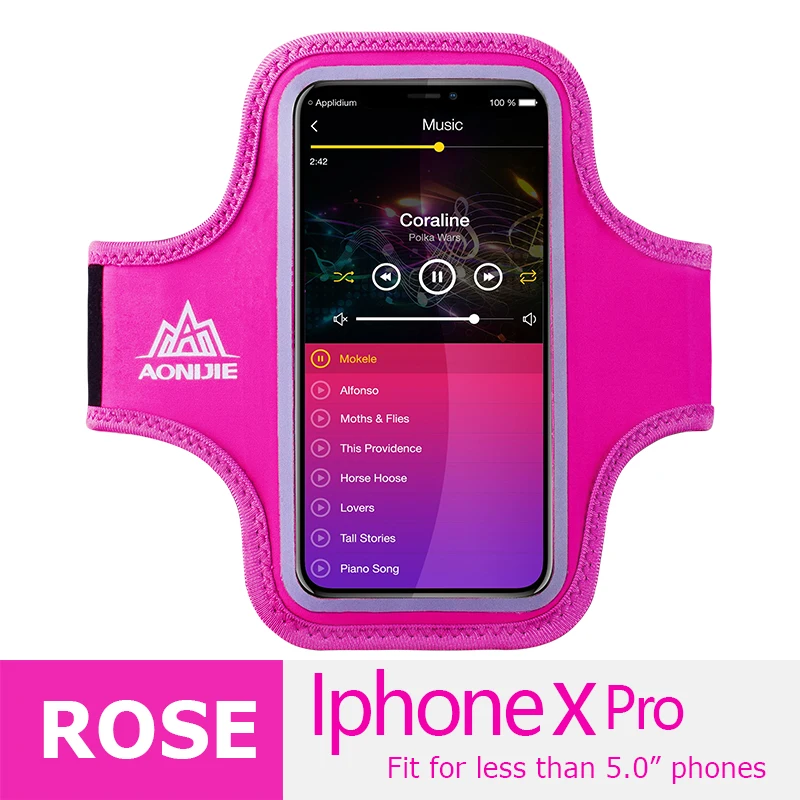 Rose AONIJIE A896 водостойкий Чехол для мобильного телефона для занятий спортом, бега, нарукавная сумка, чехол для бега, держатель для фитнеса, тренажерного зала - Цвет: Rose
