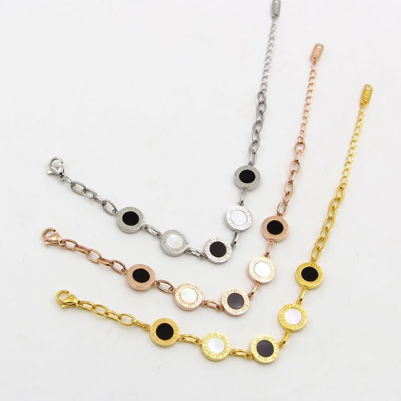 Модные браслеты цепочки и звенья для женщин римские цифры нержавеющая сталь