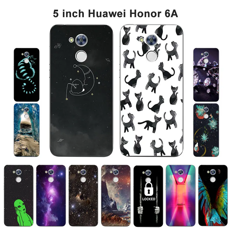 Модный мягкий чехол из ТПУ для Huawei Honor 6A силиконовый с изображением туманности