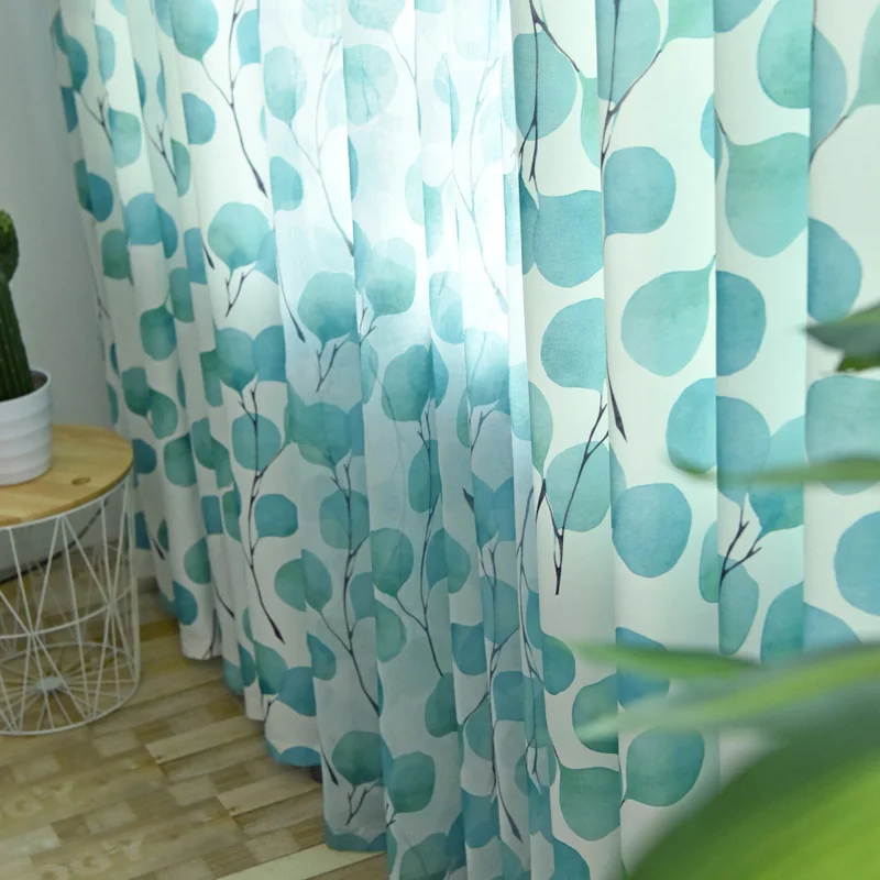 Светонепроницаемые шторы в скандинавском стиле с листьями для современной