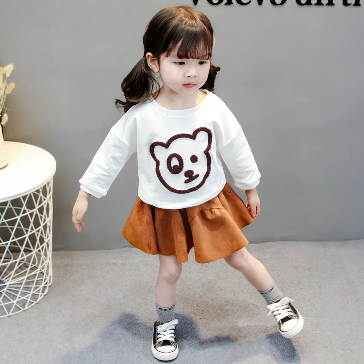 Платье для маленьких девочек Новинка 2018 года Повседневная осенняя одежда