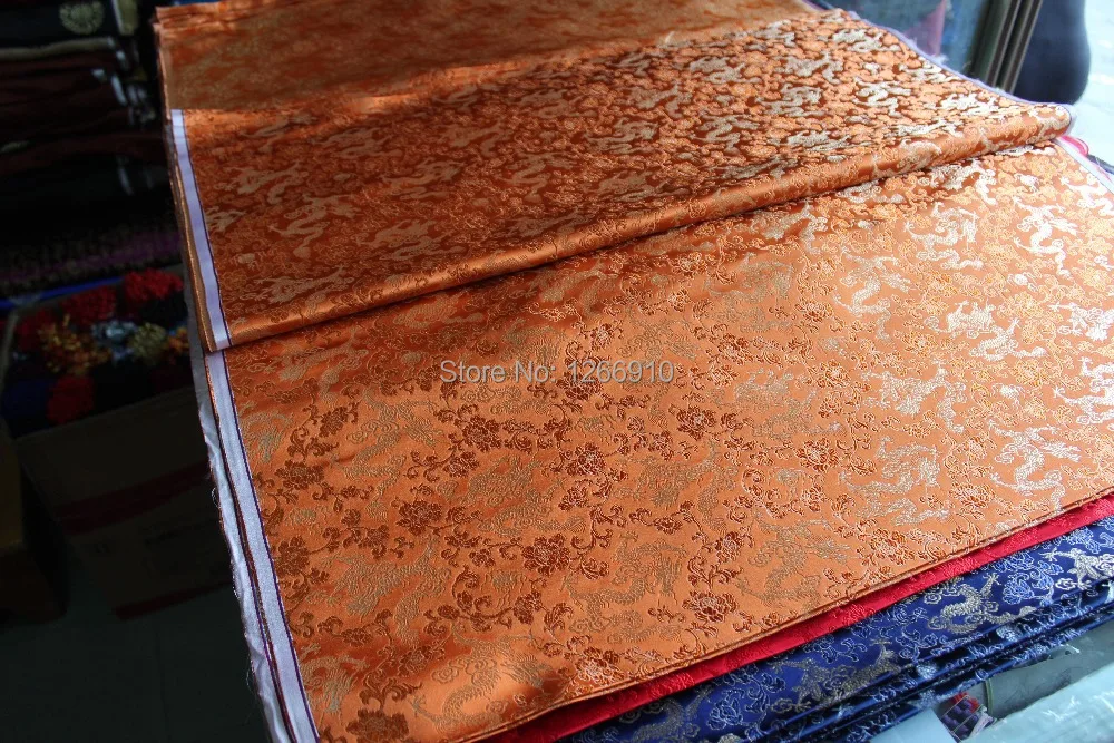 Китайская шелковая парча тканая Дамасская ткань cheongsam Подушка оранжевый или
