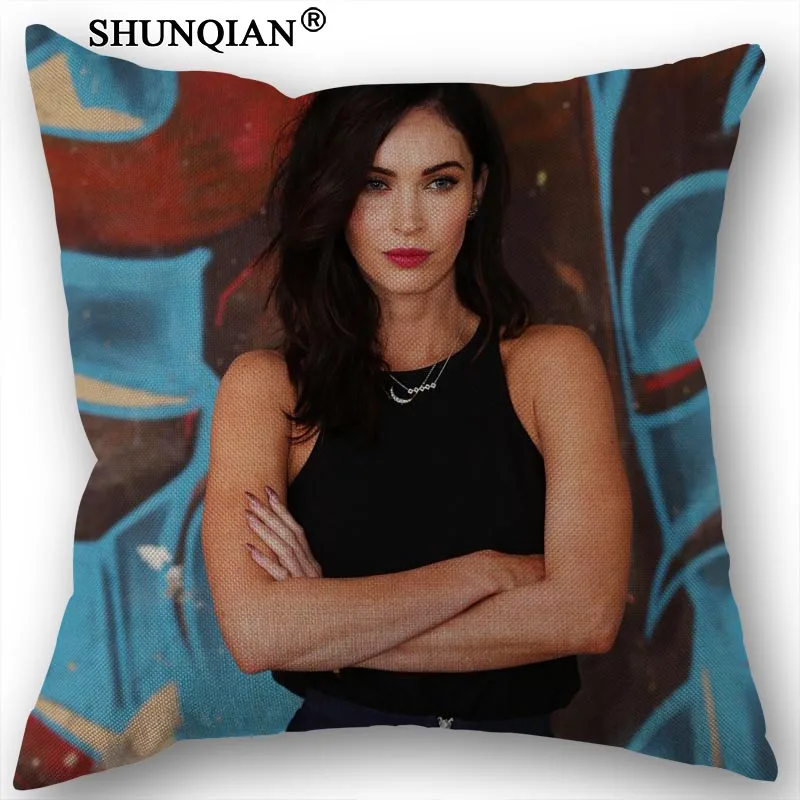 На заказ Megan Fox хлопковая льняная квадратная Наволочка декоративная подушка