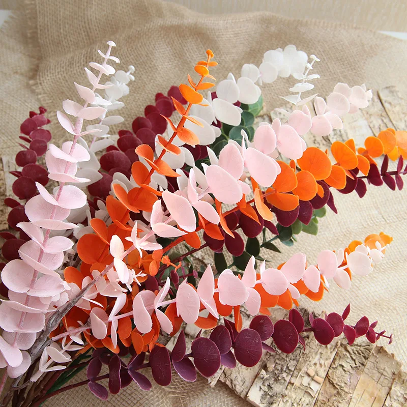 

76cm Simulation eucalyptus leaf fake plants natural flowers artificial plants decoration for home wedding road lead leaf decor