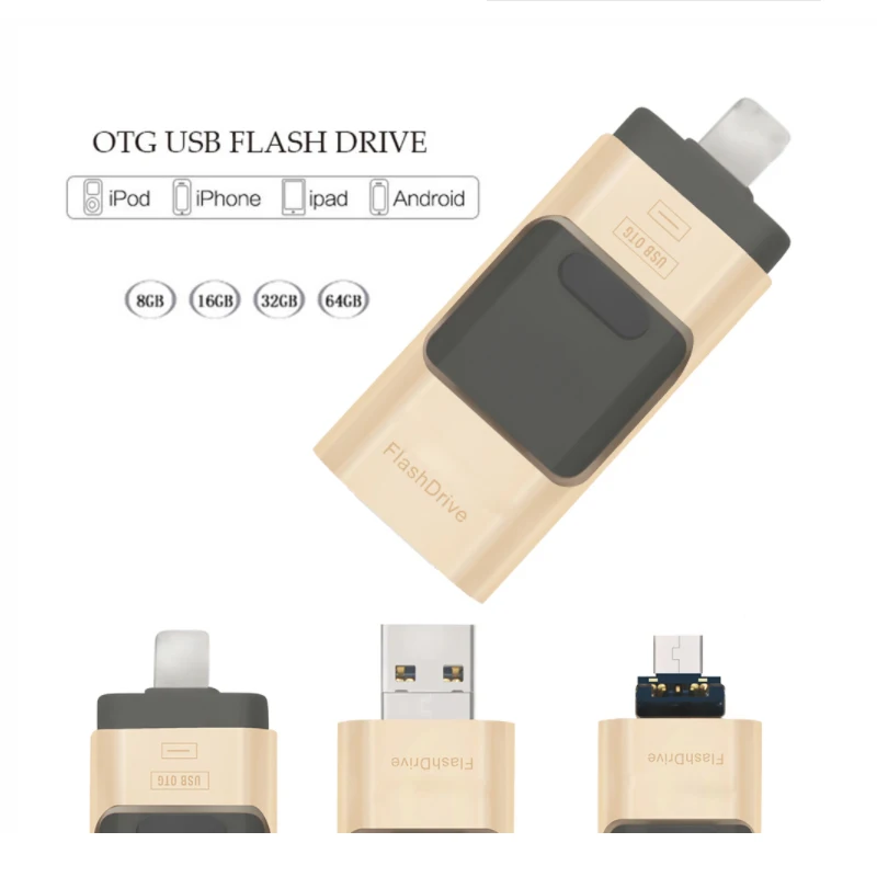3 в 1 OTG Мобильный USB флэш накопитель креативная Новинка для IPhone 5 6 7 8 X микро памяти