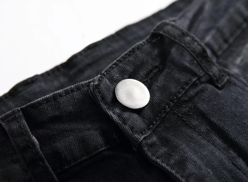 2018 Europe and America men's Distressed hole jeans casual mens straight denim pants fashion slim Masculino trousers | Мужская
