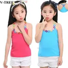 Детская хлопковая блузка без рукавов, на возраст 8, 10, 12 лет