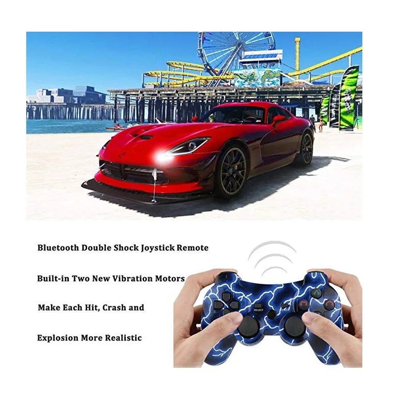 Контроллер PS3 беспроводной двойной Shock контроллер для Playstation 3 с зарядным