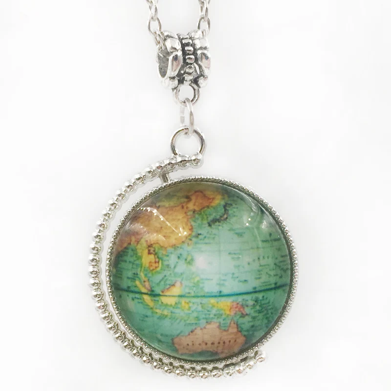 Земля Карта мира Двусторонняя Поворотный Горячие стеклянные купольные