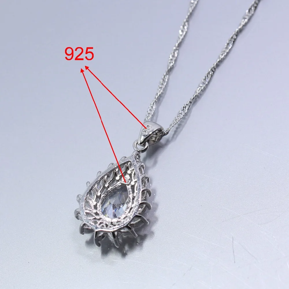 Серебряный набор украшений для женщин браслет из белого циркония длина 21 см