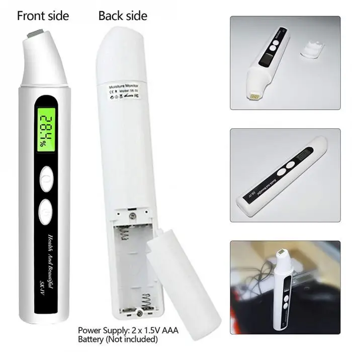 Digital Face Skin Detector Pen LCD Display Portable Skin Analyzer Water Oil Tester Analysis Moisture Machine Skin Care Tool SMJ