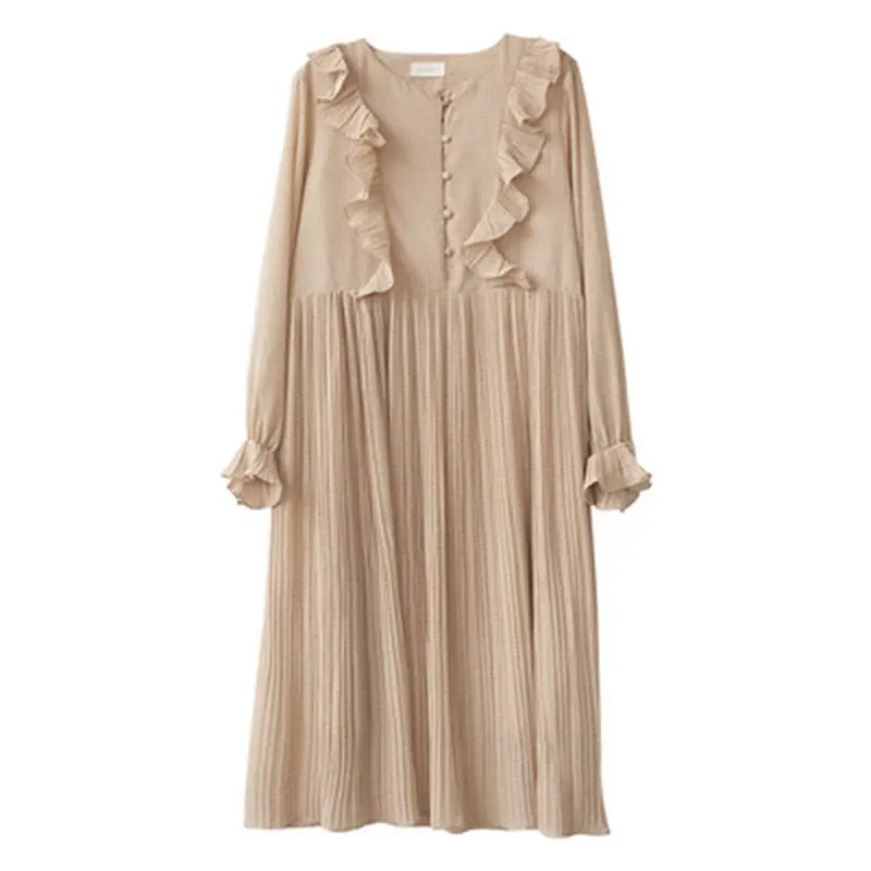 Шифоновое Цветочное платье для женщин весна 2019 корейское длинное плиссированное