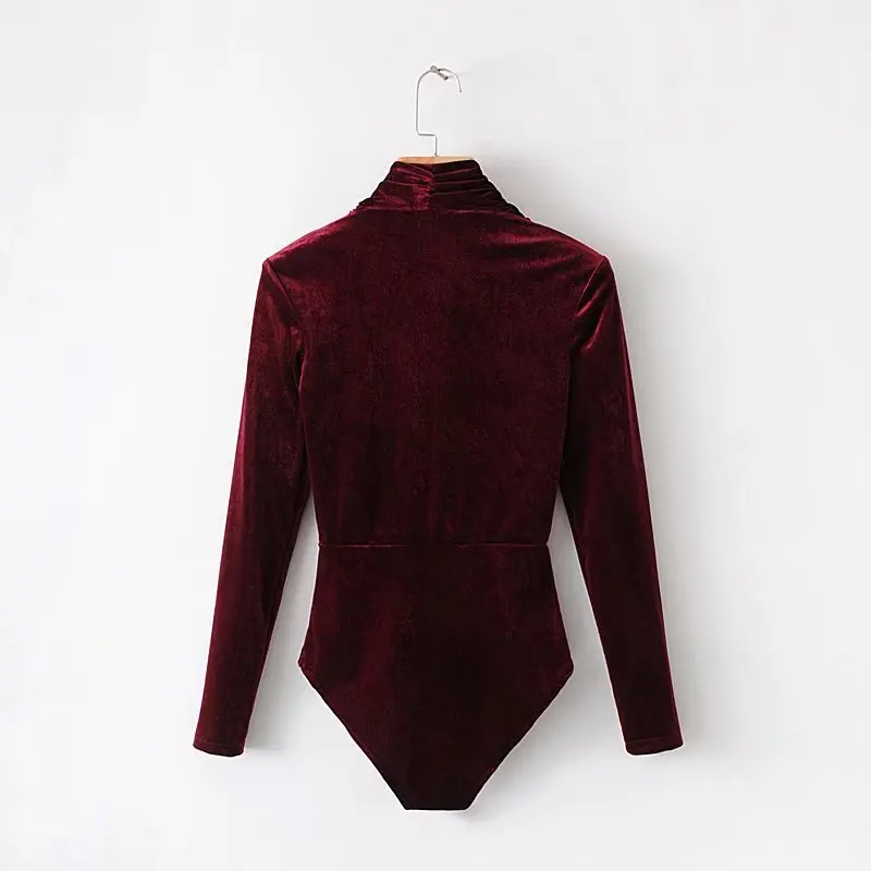 Crossover Design Loose Long Sleeve Bodysuits Vintage V Neck Stylish Sexy Women Jumpsuit Female Playsuits Casual Chic Retro Tops