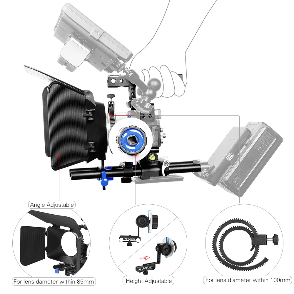 Комплект для видеокамеры профессиональная система съемки пленки с 15 мм стержнем
