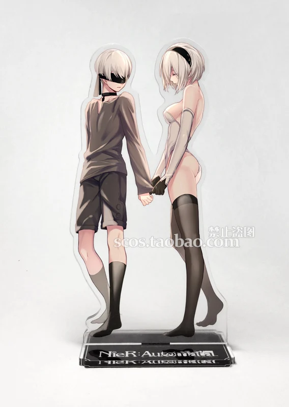 Коричневый Обувь для косплея; аниме НИР: автоматы 2B YoRHa № 2 Тип B 9S Косплэй акриловая подставка фигурный модельный пластина декора подарки - Цвет: Коричневый