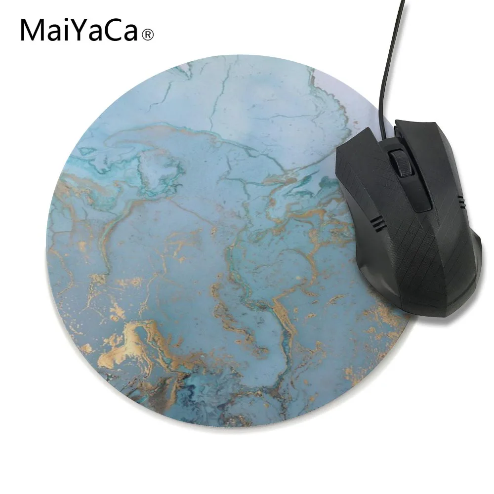 20x20cm Модный дизайн мраморный Золотой мятный круглый бирюзовый мрамор мраморный рисунок с мышью игровой коврик гриб коврик для мыши резиновый коврик - Цвет: 20x20cm