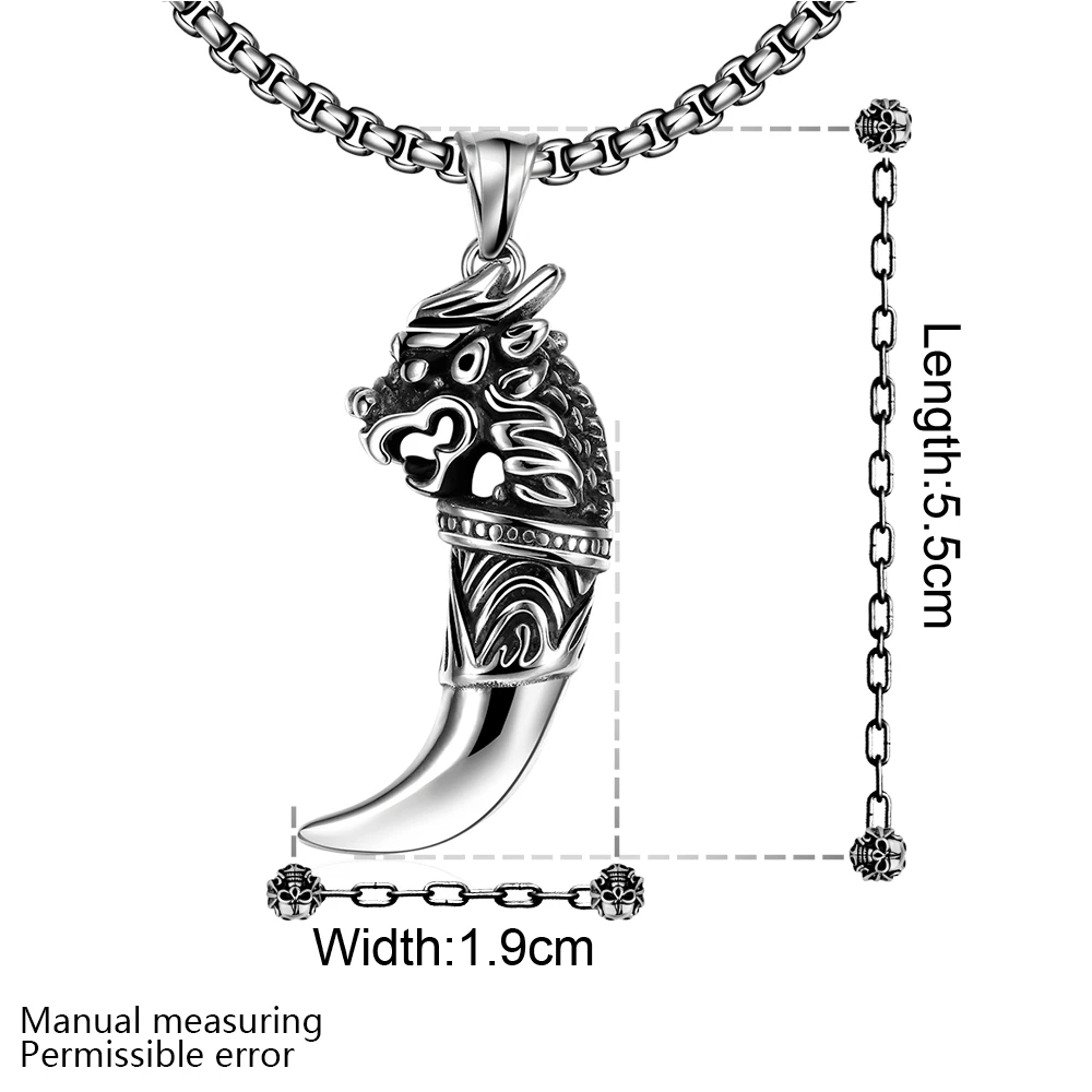 Подвеска из нержавеющей стали волчий Клык подвеска в виде зуба дракона амулет |
