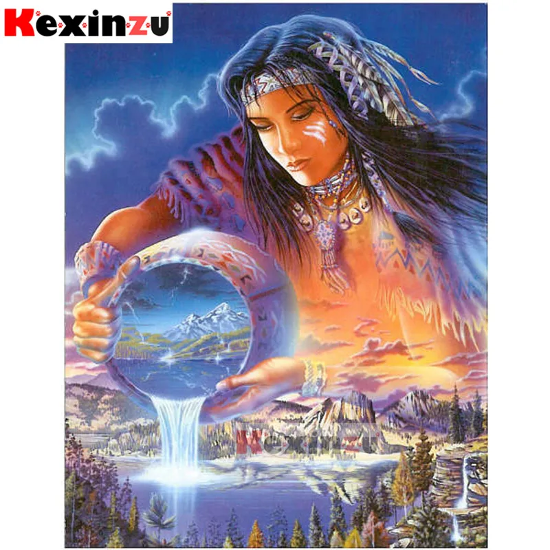 KEXINZU 5D DIY полностью квадратная дрель Алмазная картина-Тотем женщина-3d Мозаика