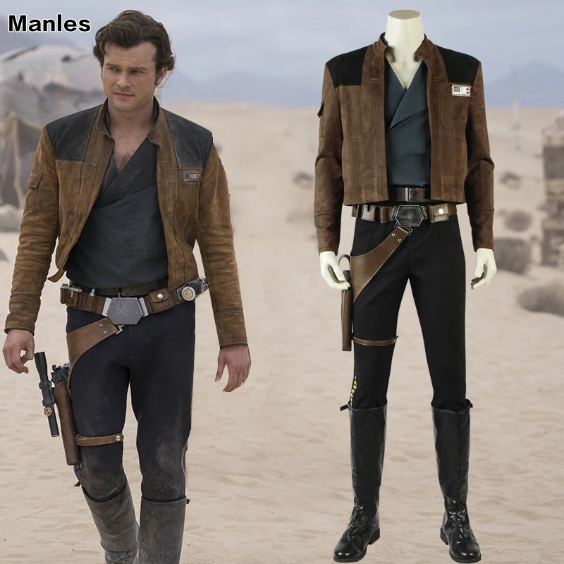 Хан сольный костюм фильм Solo A Star Wars Story Косплей наряд на карнавал одежда Хэллоуин куртка брюки ботинки ремень Взрослый мужской костюм
