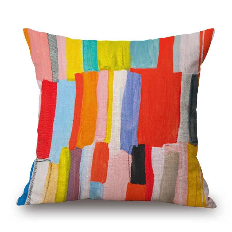 Vintage 45cmx45cm Square Watercolor Print Cushion Cover Cotton Linen Throw Decorative Pillowcases For Pillows Almofadas Coussin | Дом и сад