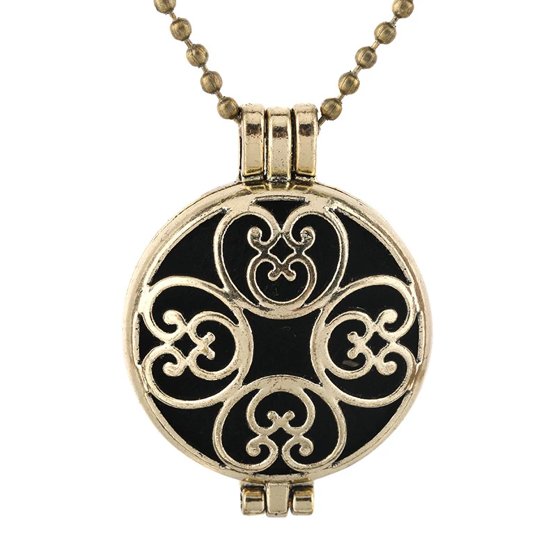 

2019 New Fashion Antique Necklace Diffuser Pendant Vintage Open Lockets Scent Perfume Essential Oil Diffuser Necklace For Women