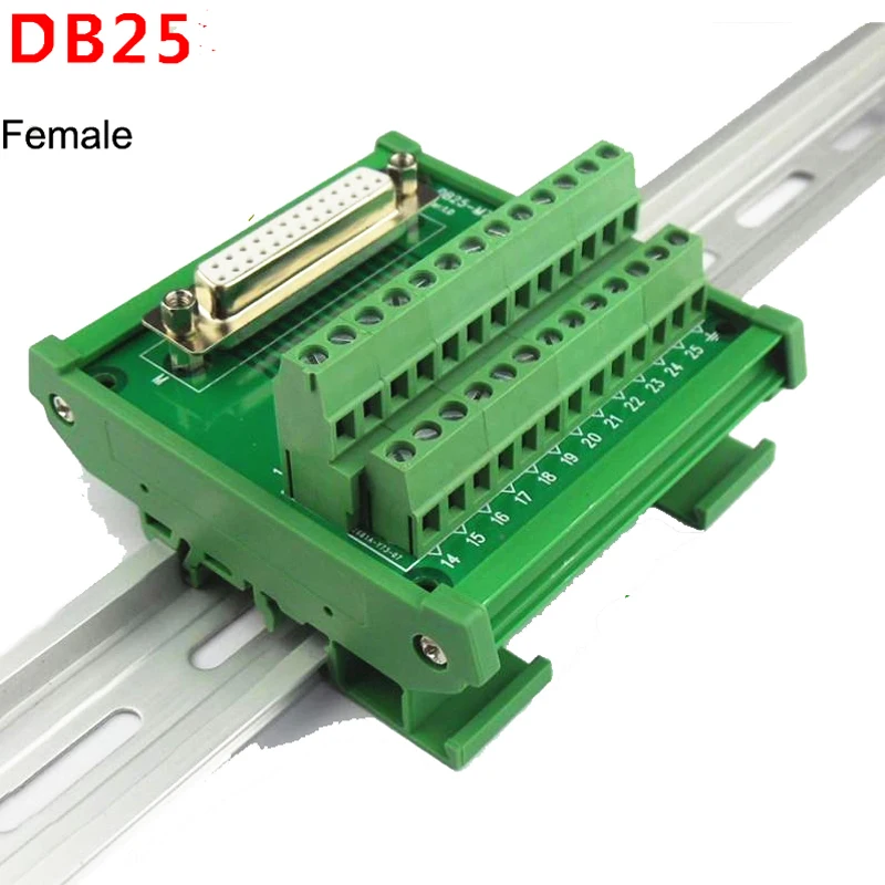DB25 D Sub 25 Pin connectors male / female socket terminal block breakout board adapter DIN Rail | Обустройство дома