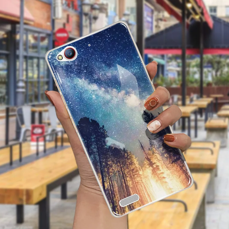 Gumei Silicone Phone Case For ZTE Nubia MY Prague NX513J Back Cover Fashion Blue Sky Cartoon Soft TPU Bag Dusk Print |