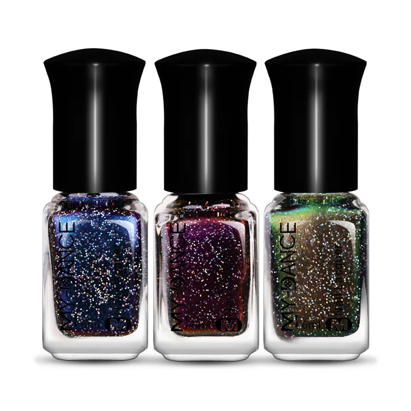 Голографический лазерный зеркальный лак для ногтей эффект цветения серия