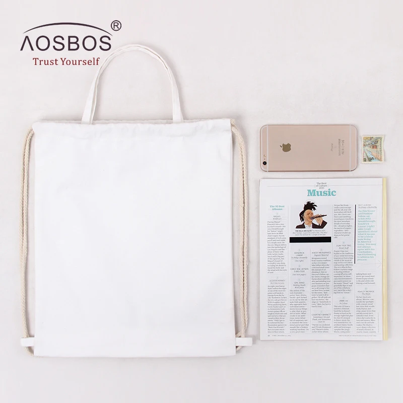 Холщовый Рюкзак Aosbos на шнурке для мужчин и женщин спортивная сумка тренажерного