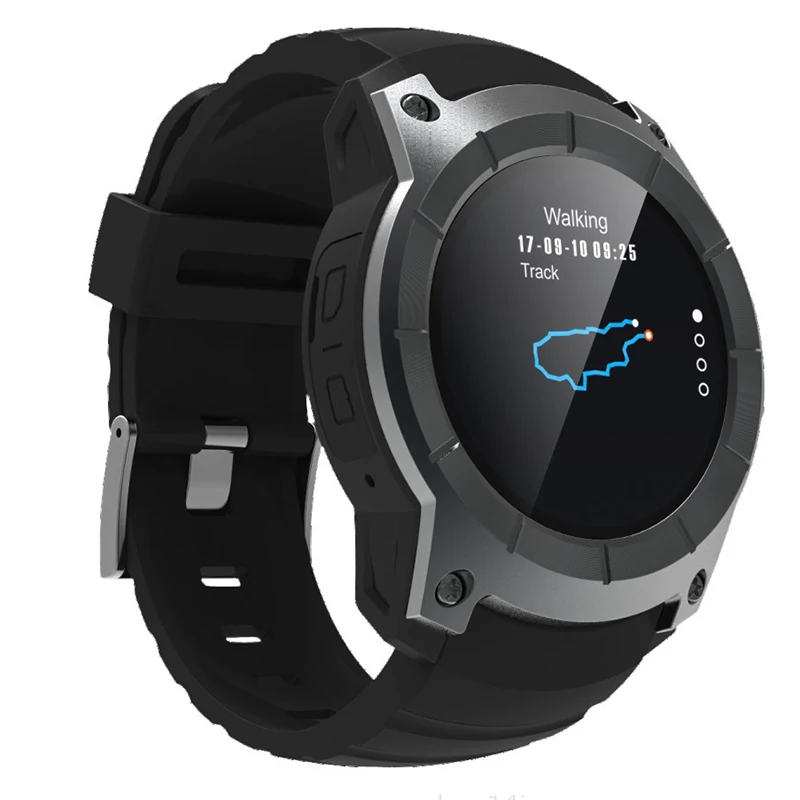 Black Умные часы монитор сердечного ритма SIM сенсорный экран gps Smartwatch для мужчин и женщин IOS8+/Android4.3+ Многофункциональный Умный Браслет - Цвет: Black