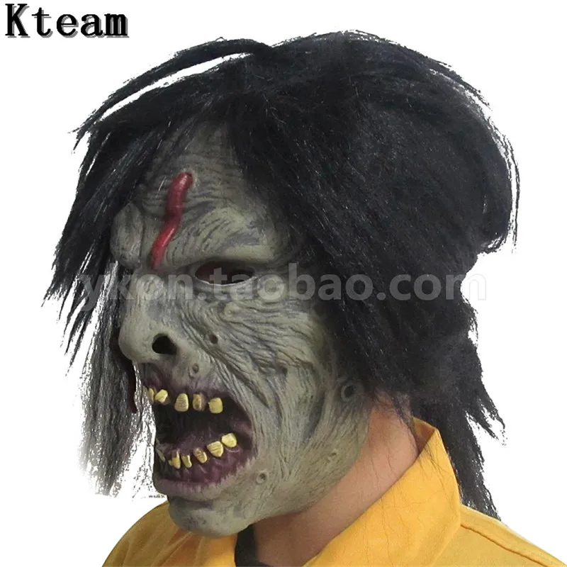 Высший сорт 100% Латекс Супер ужас Хэллоуин костюм маска зомби страшная для лица