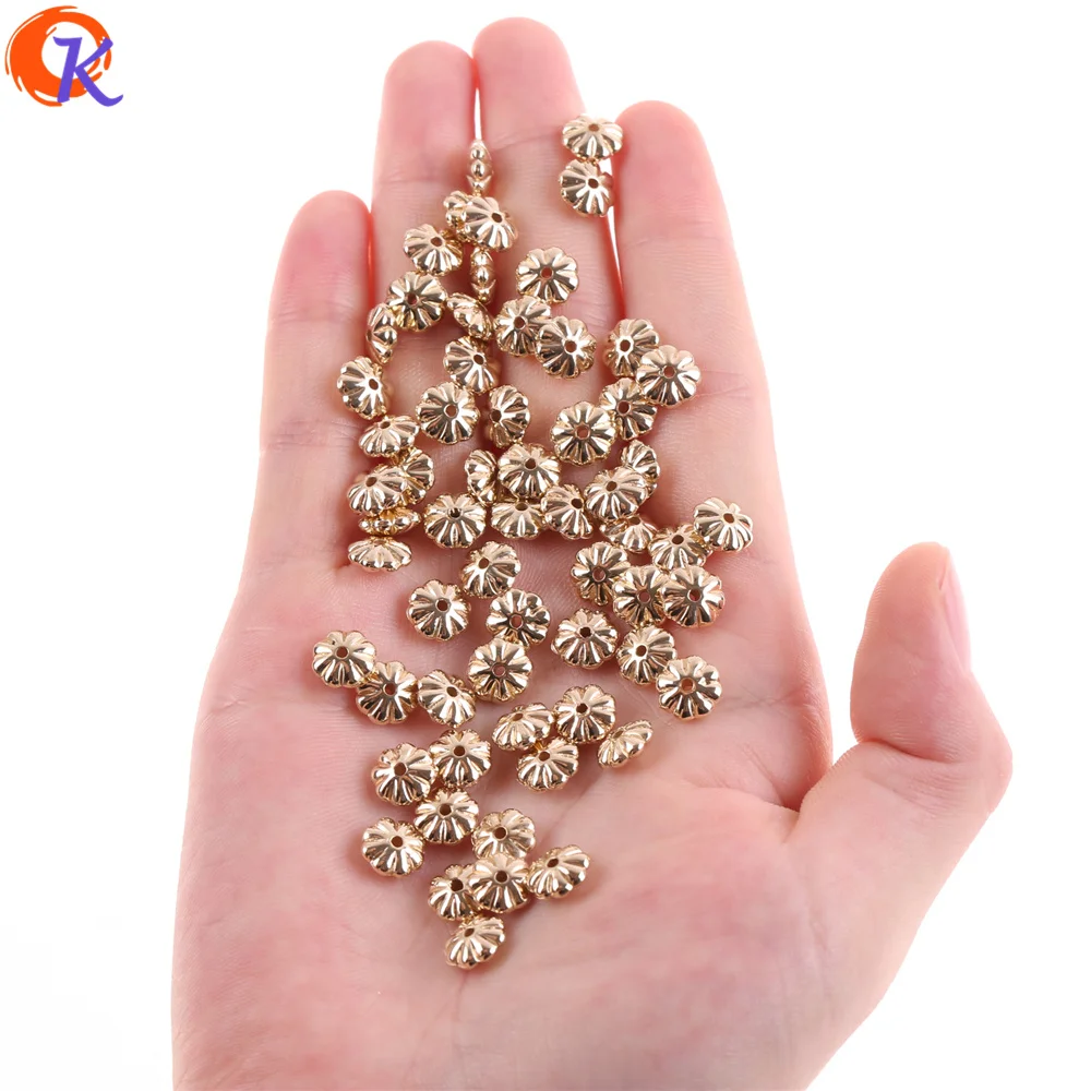 Cordial Design 8MM 1000Pcs/Lot Earring Findings/Acrylic Beads/Flower Shape/Gold UV Plating/Hand Made/Beads Jewelry Accessories | Украшения