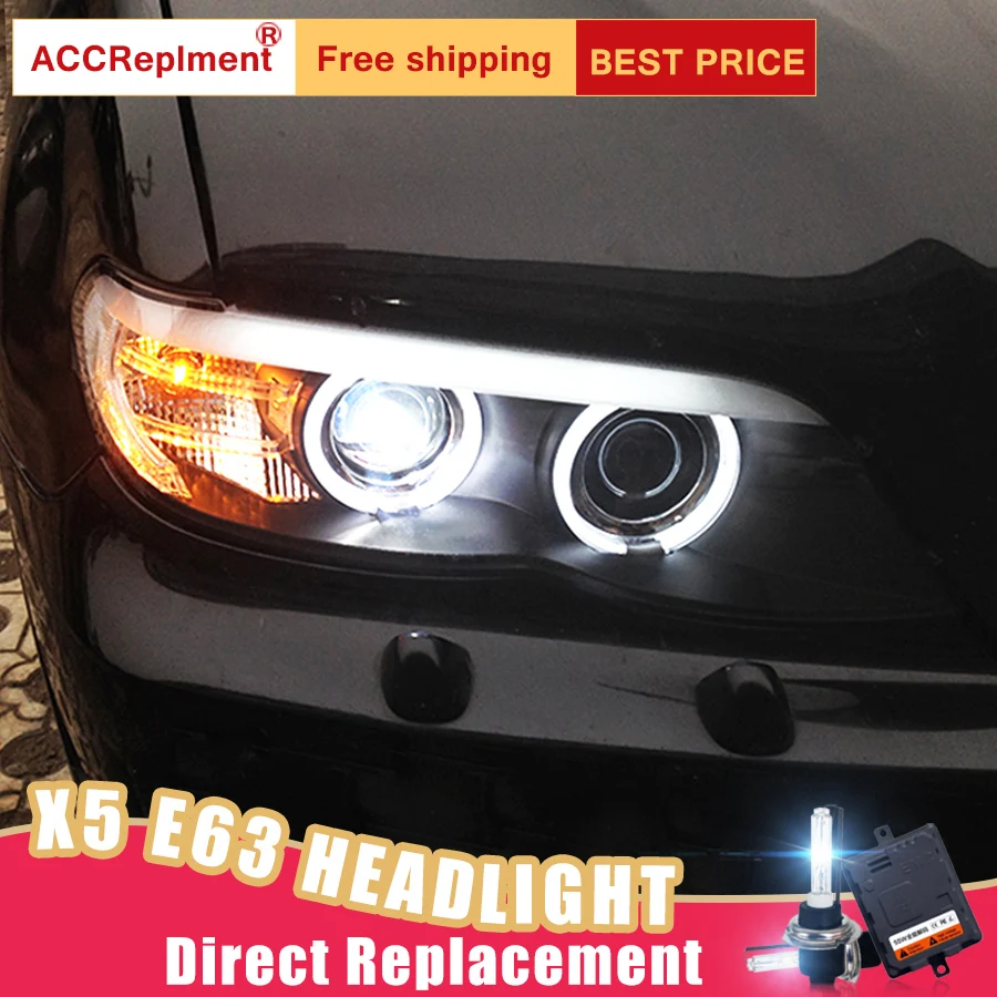 2 шт. светодиодный фары для BMW X5 E63 2004-2006 Автомобильные ангельские глазки комплект