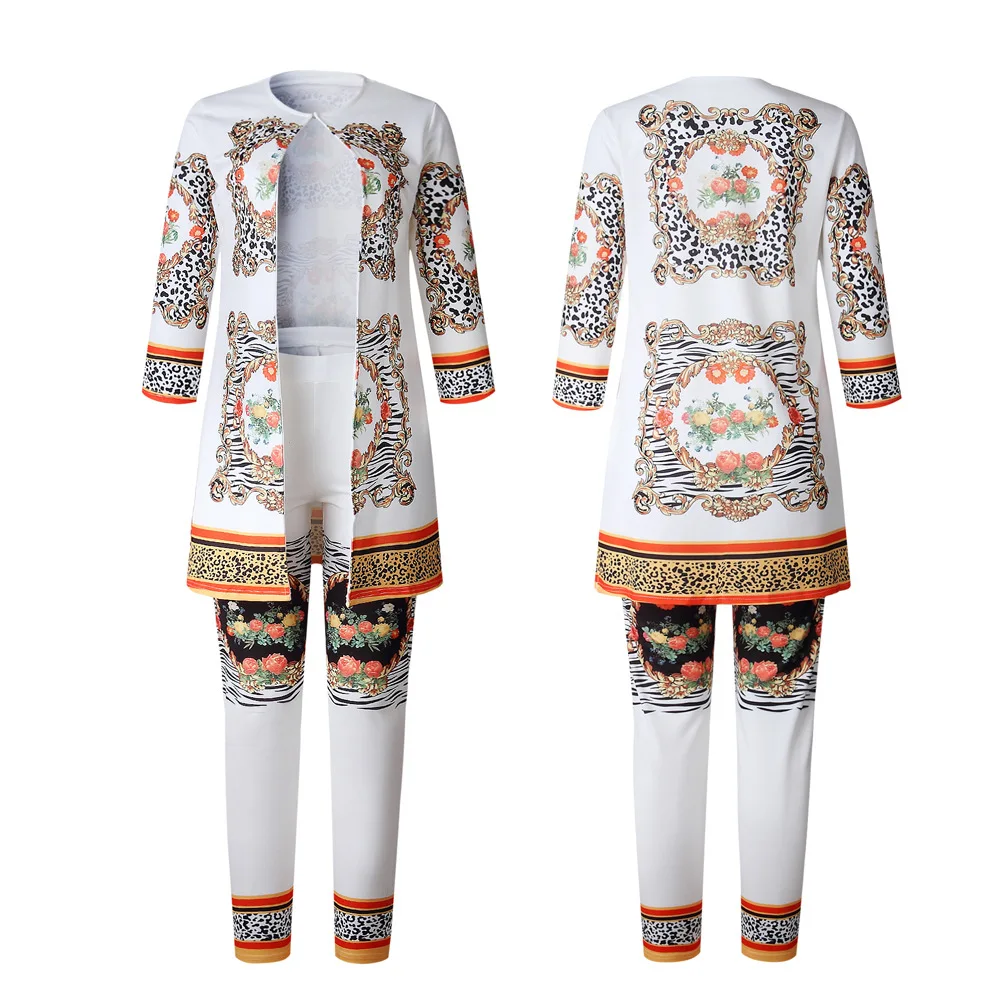 Женский комплект 2 шт. одежда в африканском стиле пальто и брюки Dashiki Ankara