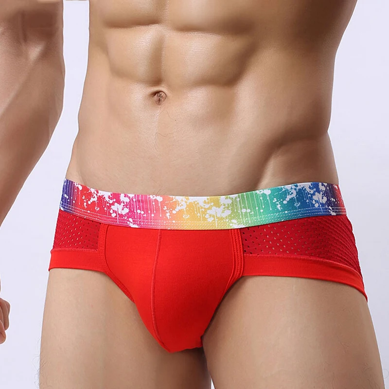 Обувь с дышащей сеткой трусы мужские Сексуальные низкой талией модальное нижнее