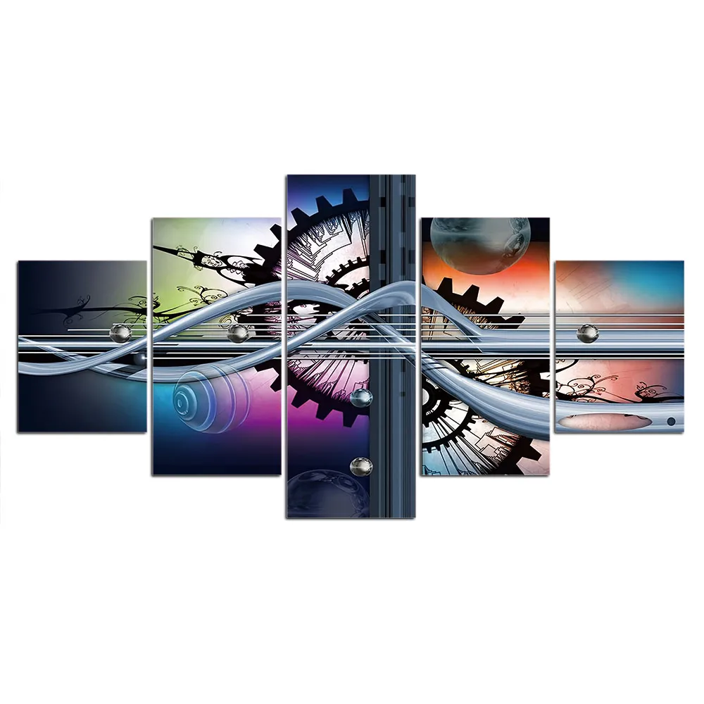 Абстрактная живопись печать плакат фантазия цвет колеса и планеты холст картины