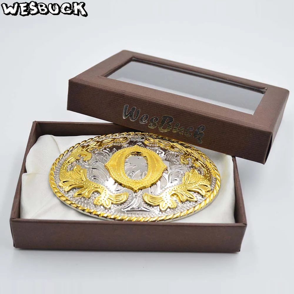 5 PCS MOQ WesBuck бренд большие буквы круглая пряжка для ремня Для мужчин женские пряжки