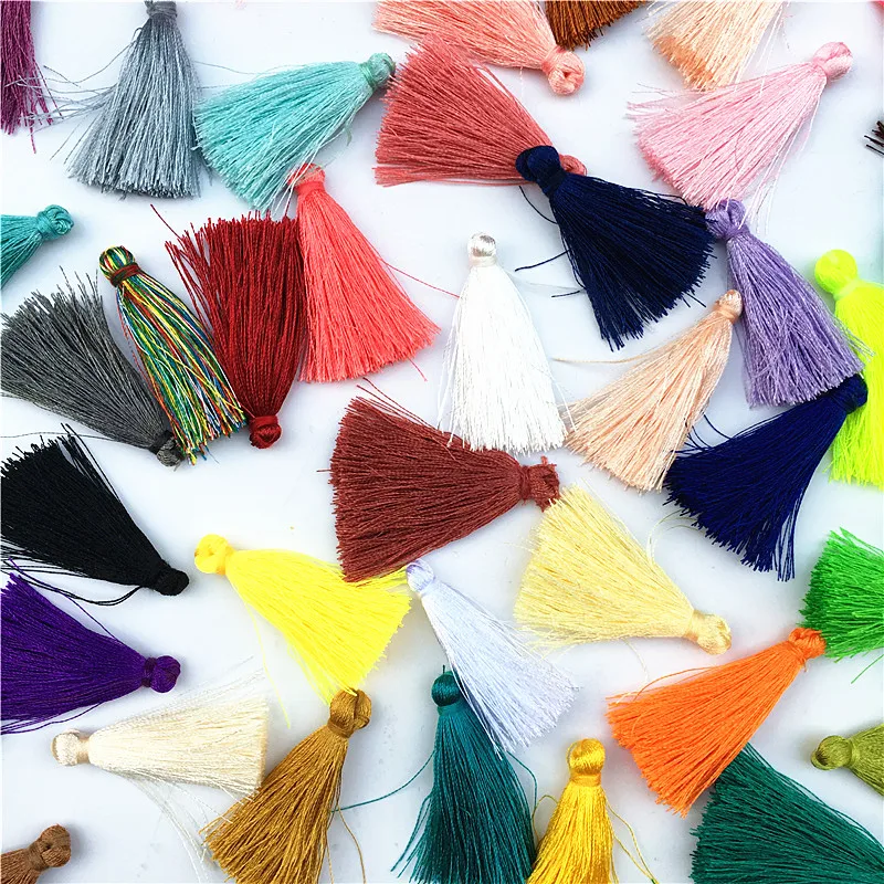 

20Pcs/Bag Length 40mm Colorful Polyester Tassels Earrings Silk Charm Pendant Satin Tassel, Jewelry Making DIY Findings Material