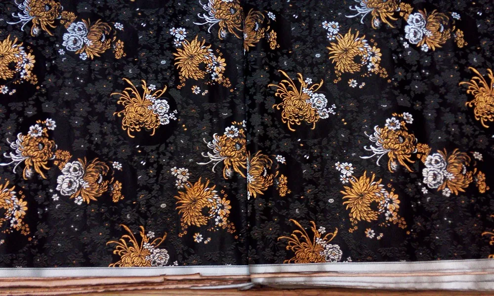 Китайская шелковая парча тканая Дамасская ткань cheongsam Подушка Черная задняя