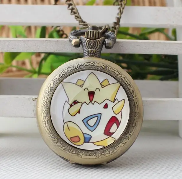 

pokemon Animation cartoon Fashion quartz pendant Modern clock children students pocket watches chain
