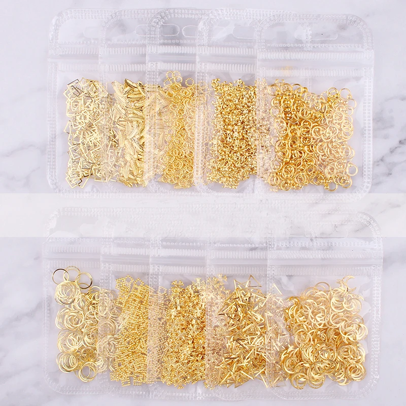 Новое поступление 2019 полые металлические/серебряные аксессуары для маникюра