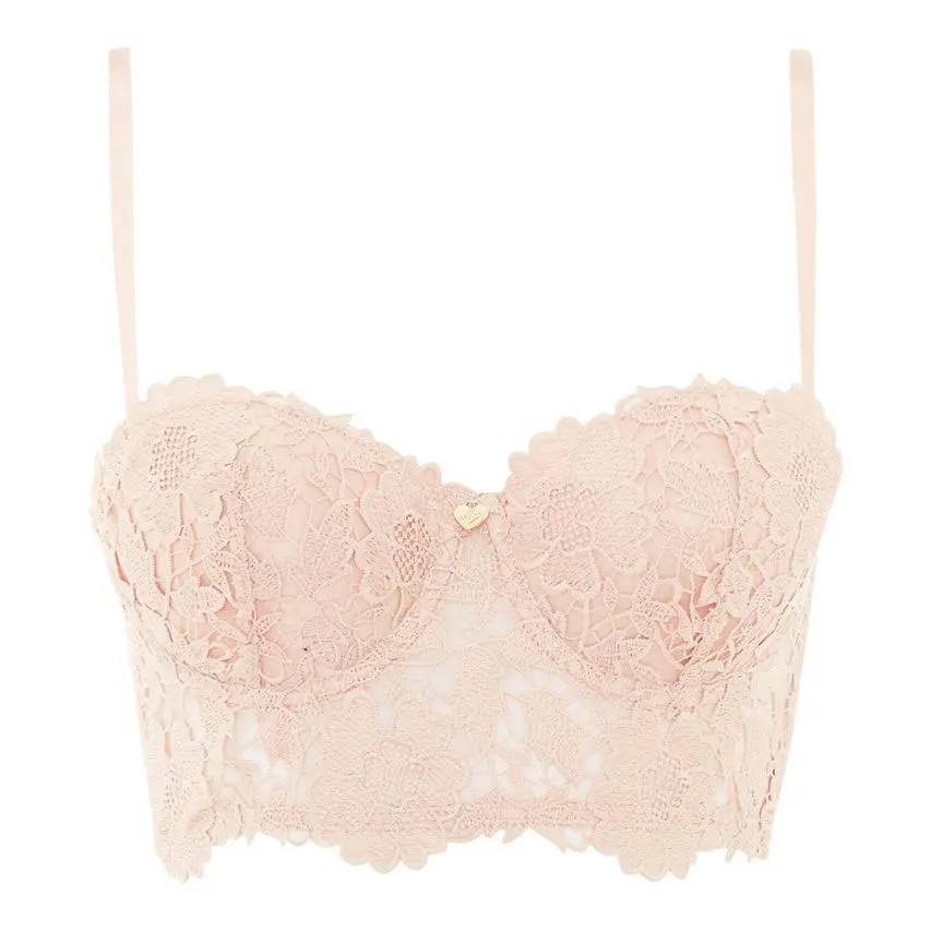 

Floral Lace Strapless Push up Bra For Women Bralette