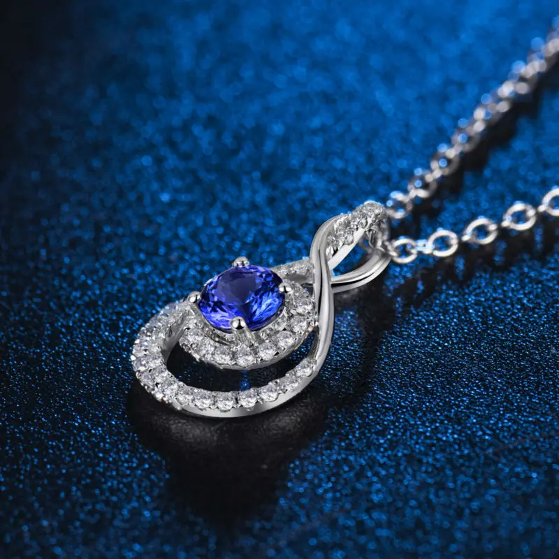 LANMI AAA подвески из натурального танзанита круглый 5 мм натуральный камень 18K Белое